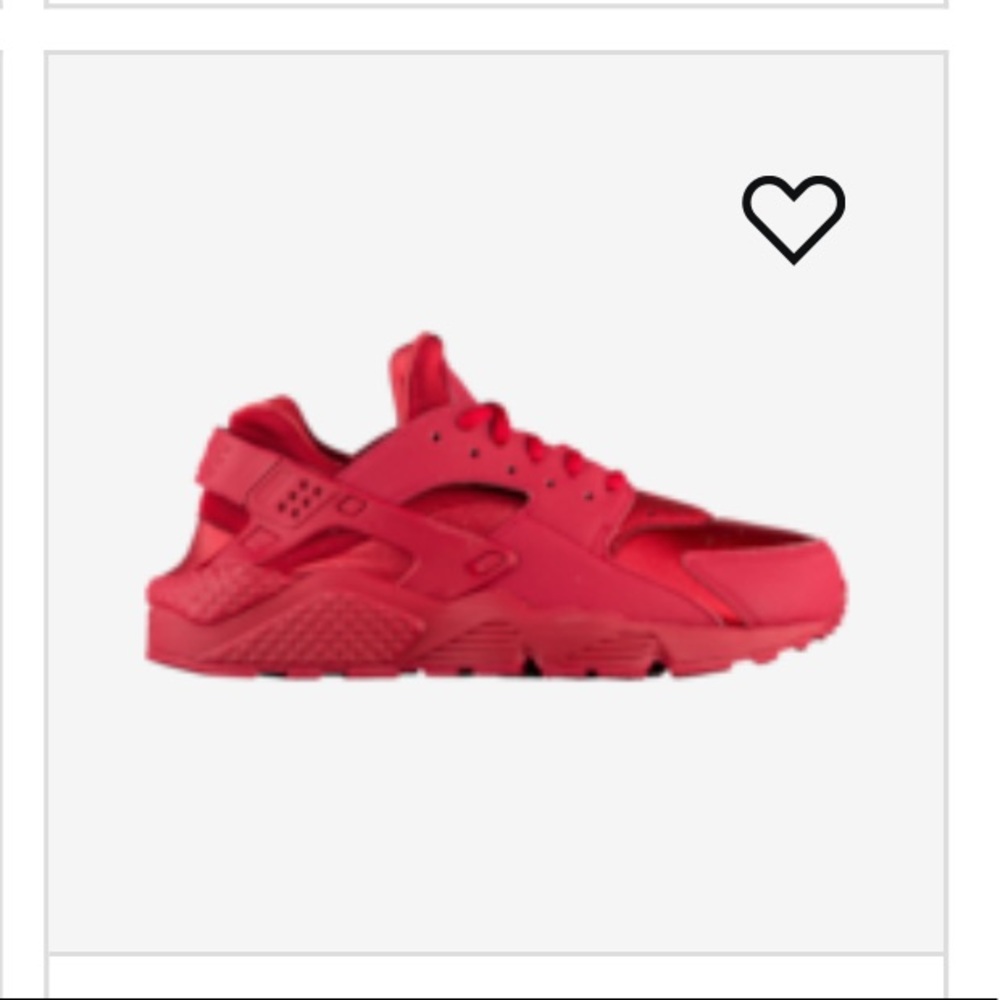 All red Nike Huaraches